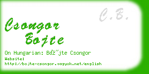 csongor bojte business card